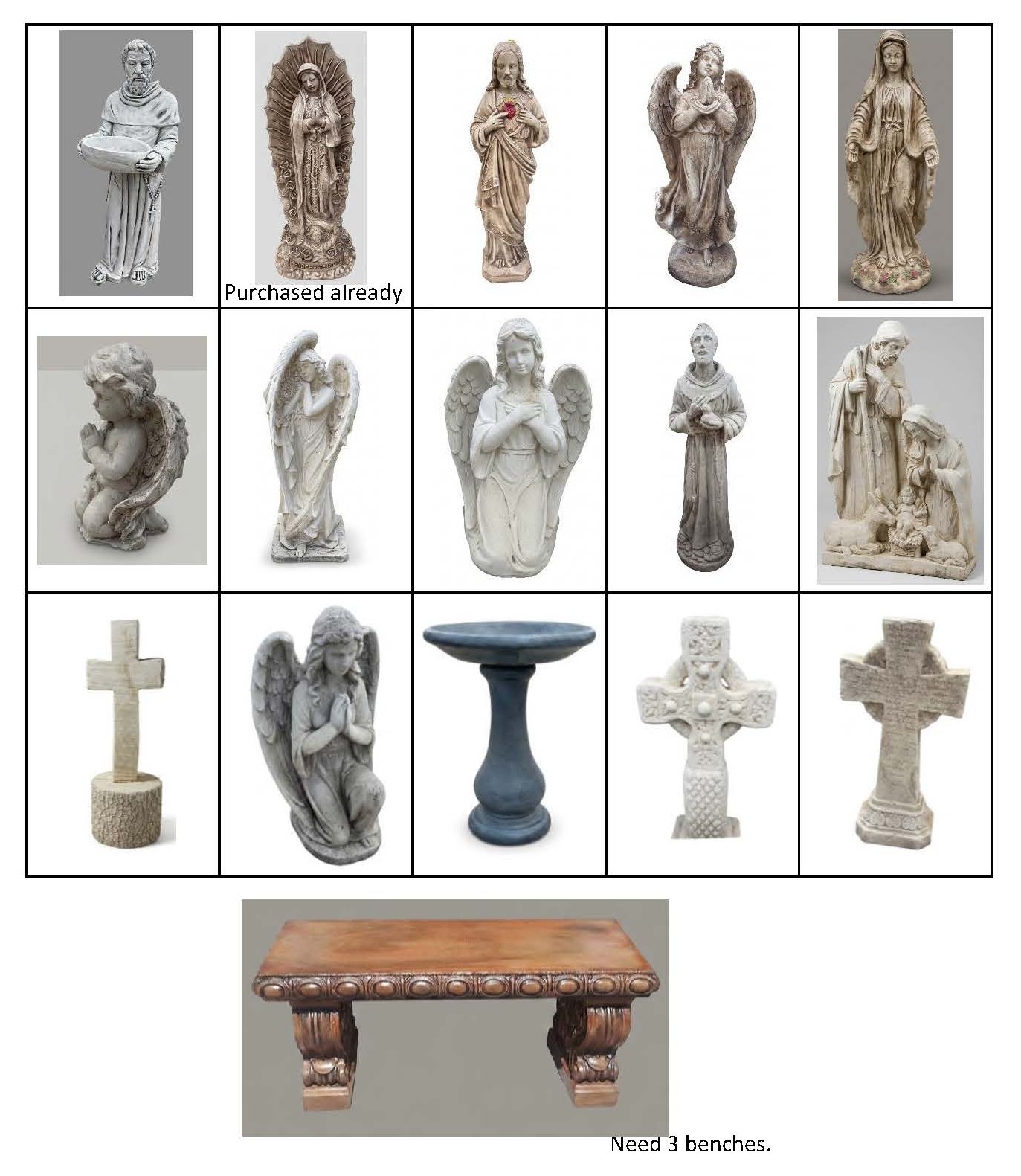 St. Paul Catholic Newman Center Approved Statues And Benches