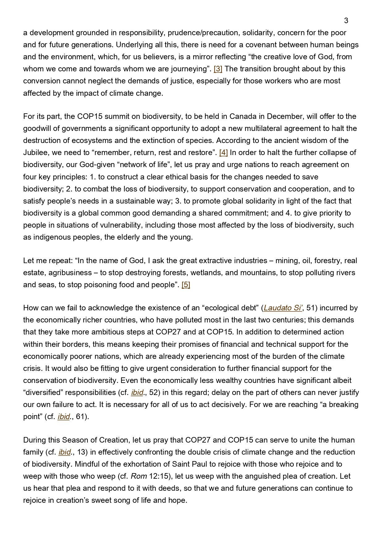 Pope Francis Season Of Creation 2022 Page 0003