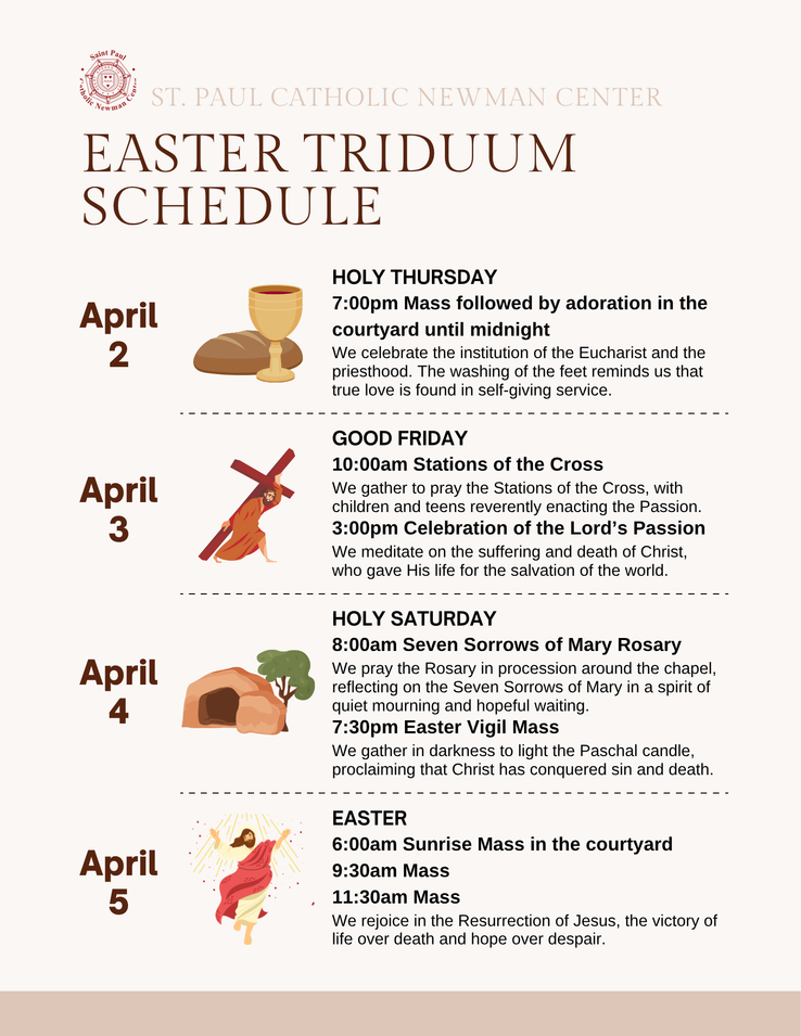 Easter Triduum Schedule 2026