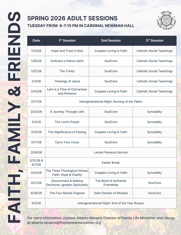 Faith Family Friends Spring 2026